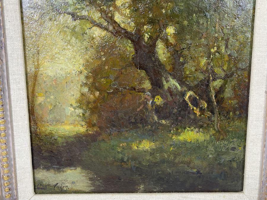 Original Lewis Cohen A.N.A. (1858-1915) Painting On 12 X 16 Canvas In Frame  [Photo 7]