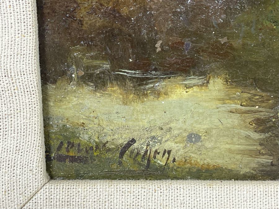 Original Lewis Cohen A.N.A. (1858-1915) Painting On 12 X 16 Canvas In Frame  [Photo 11]