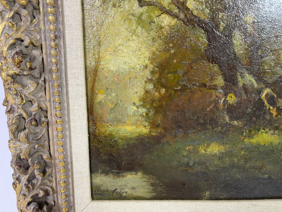 Original Lewis Cohen A.N.A. (1858-1915) Painting On 12 X 16 Canvas In Frame  [Photo 13]