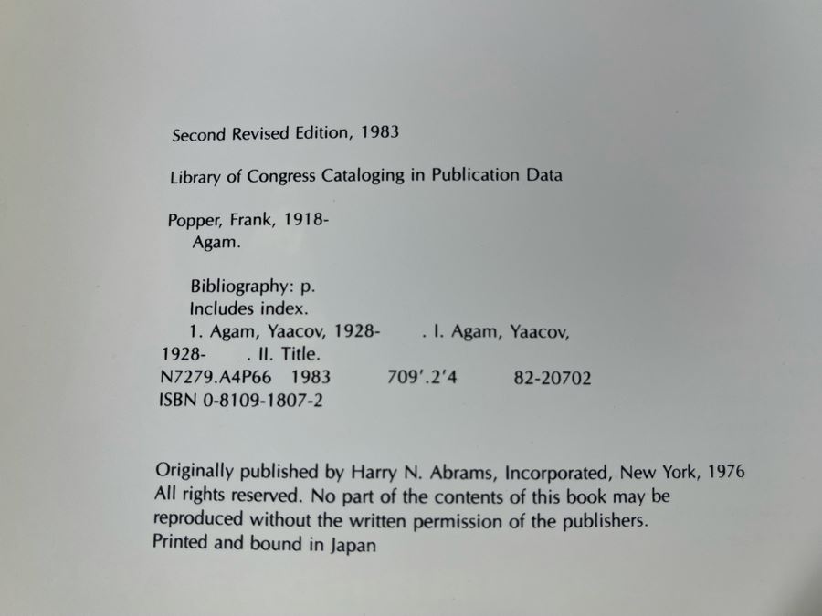 1983 Second Revised Edition Agam Artwork Book By Frank Popper [Photo 3]