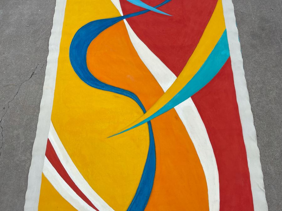 Original Large Jean Klafs Canvas Abstract Painting Unsigned 40W X 7’3”L [Photo 6]