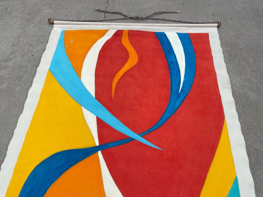 Original Large Jean Klafs Canvas Abstract Painting Unsigned 40W X 7’3”L [Photo 7]