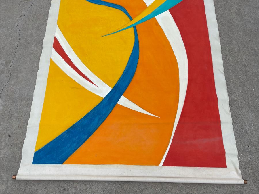 Original Large Jean Klafs Canvas Abstract Painting Unsigned 40W X 7’3”L [Photo 5]