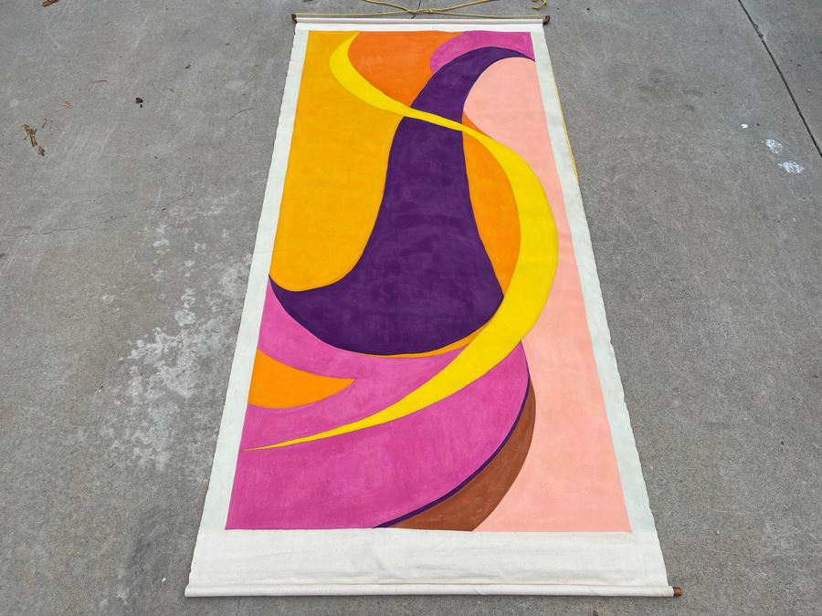 Original Large Jean Klafs Canvas Abstract Painting Unsigned 40W X 7’3”L [Photo 2]