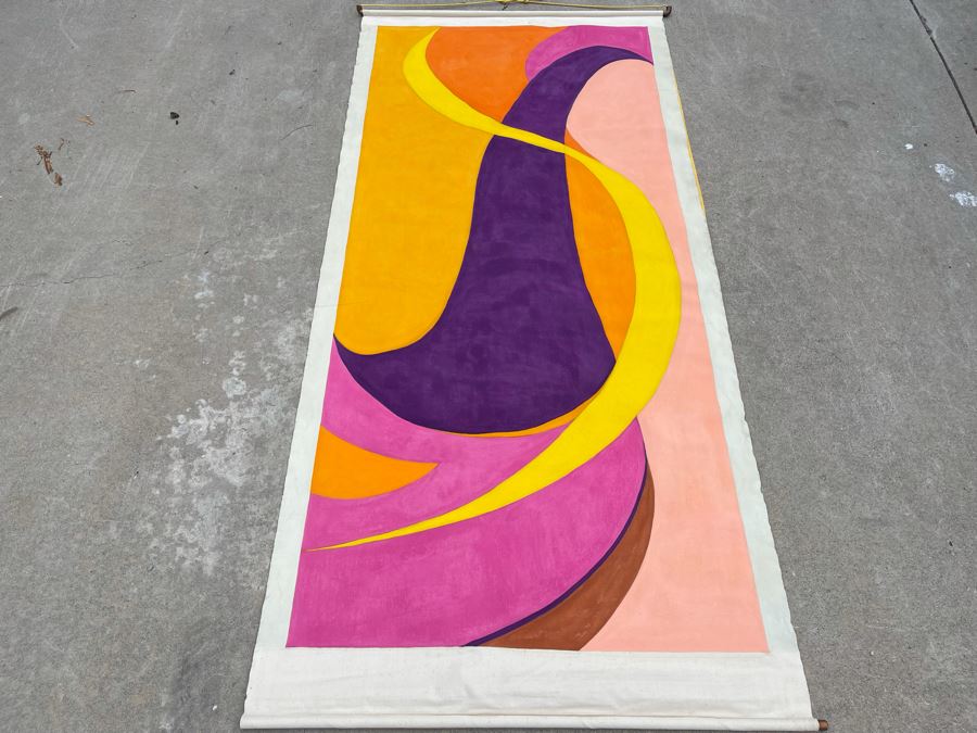 Original Large Jean Klafs Canvas Abstract Painting Unsigned 40W X 7’3”L [Photo 3]