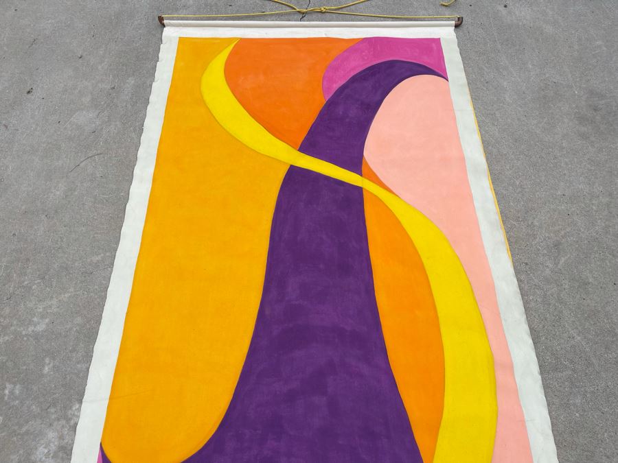 Original Large Jean Klafs Canvas Abstract Painting Unsigned 40W X 7’3”L [Photo 6]