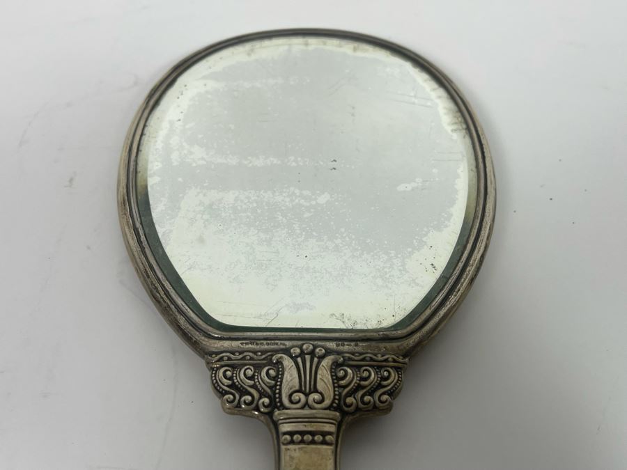 Vintage Sterling Silver Handheld Vanity Mirror And Brush Set [Photo 7]