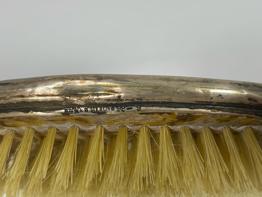 Vintage Sterling Silver Handheld Vanity Mirror And Brush Set [Photo 11]