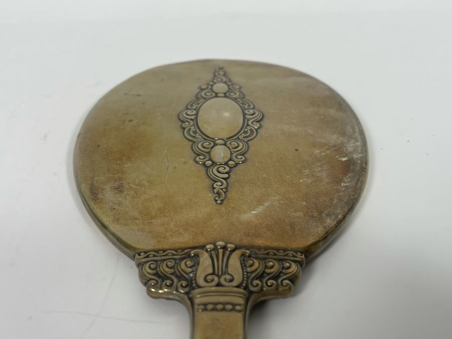 Vintage Sterling Silver Handheld Vanity Mirror And Brush Set [Photo 6]