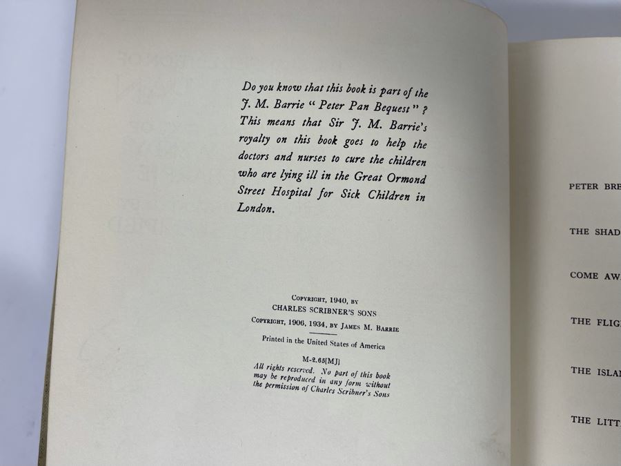 1940 Hardcover Book Peter Pan And Wendy By J. M. Barrie Illustrated By Edmund Blampied [Photo 5]