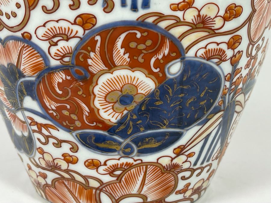 Antique Signed Japanese Imari Porcelain Ginger Jar With Lid 8W X 11H [Photo 18]