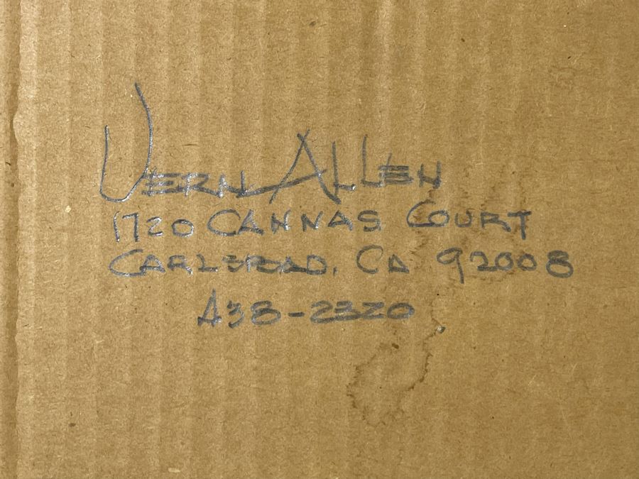 Original Vern Allen Watercolor Painting Of Historical Leucadia Hippie Houses That Were At N.E. Corner Of PCH And La Costa Ave In Encinitas (See Original Photo On Back) 28 X 20 [Photo 12]