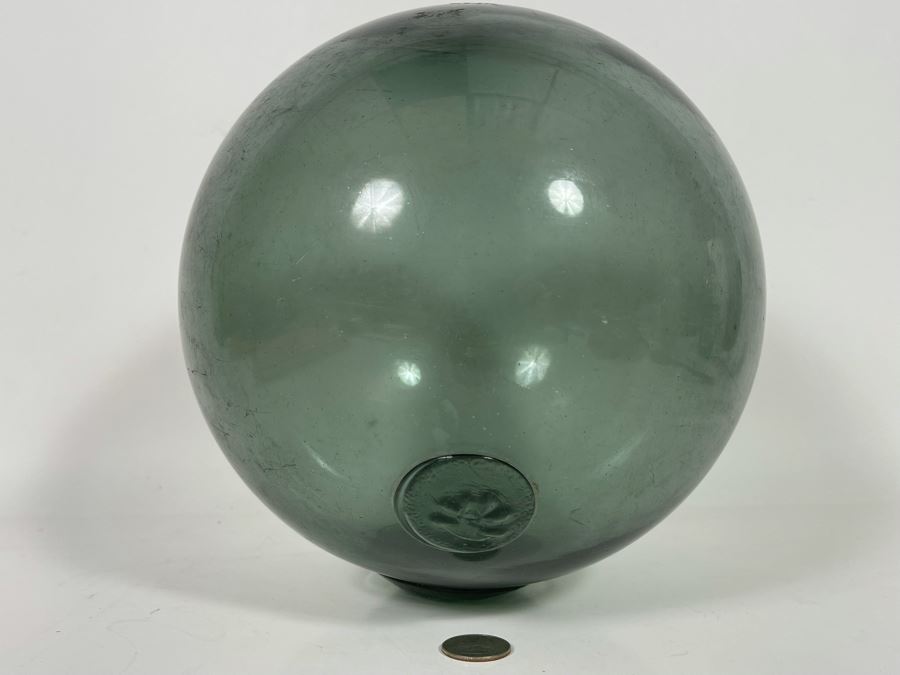 Vintage 9” Green Glass Japanese Fishing Float [Photo 2]