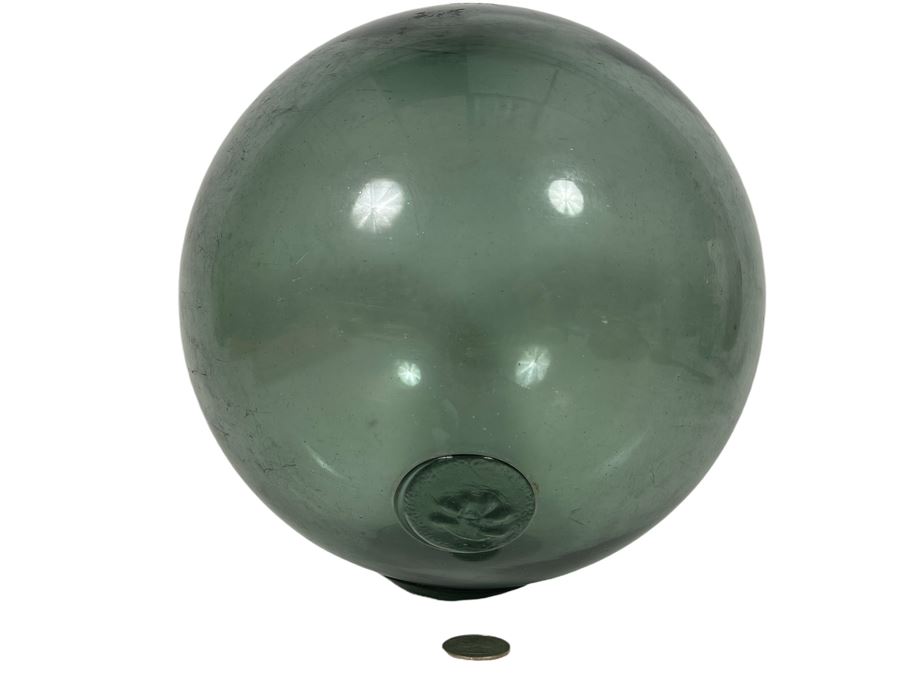 Vintage 9” Green Glass Japanese Fishing Float [Photo 1]