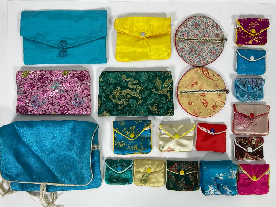 Collection Of Silk Chinese Jewelry Pouches