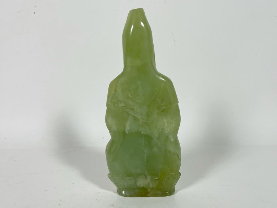 Vintage Carved Green Stone Buddha 7H [Photo 8]