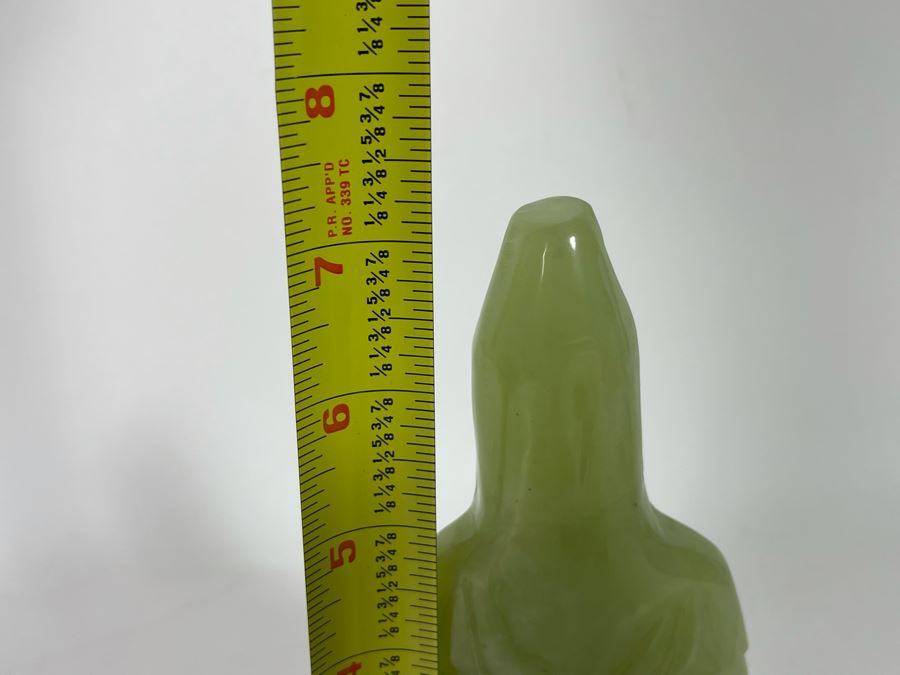 Vintage Carved Green Stone Buddha 7H [Photo 9]