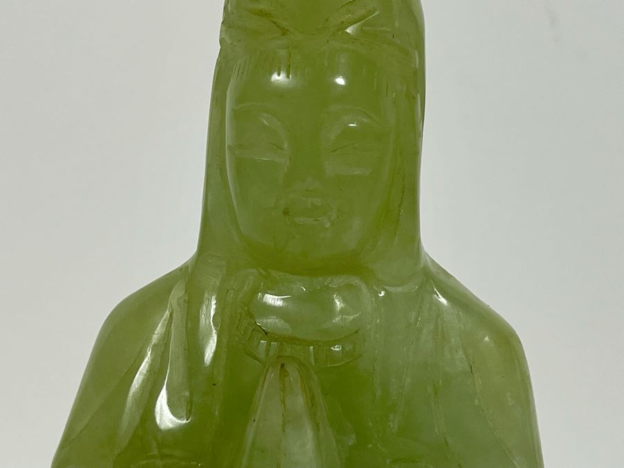 Vintage Carved Green Stone Buddha 7H [Photo 6]