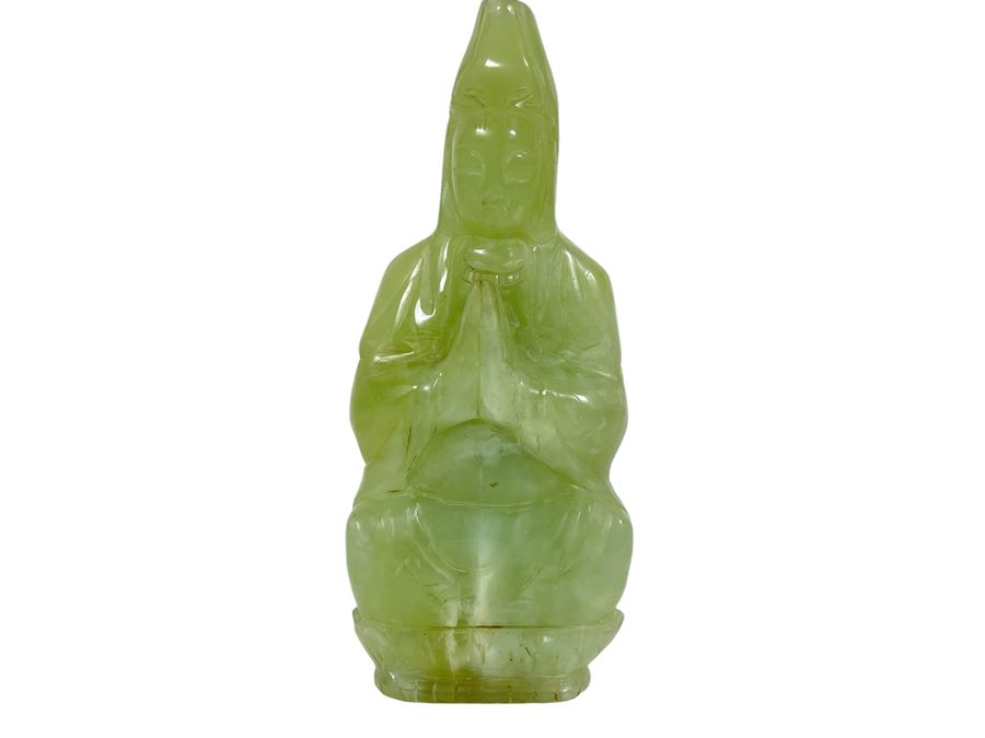 Vintage Carved Green Stone Buddha 7H [Photo 1]