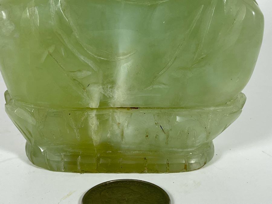 Vintage Carved Green Stone Buddha 7H [Photo 4]