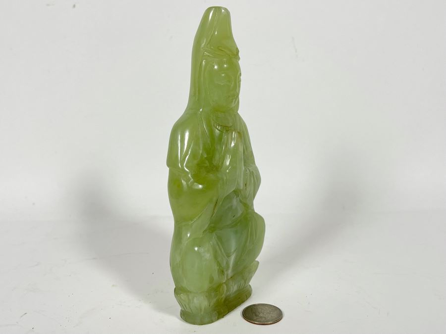 Vintage Carved Green Stone Buddha 7H [Photo 7]