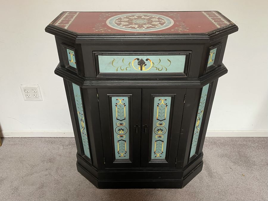 JUST ADDED - Handmade Cabinet With Decorative Top Made In Peru 32W X 36.5H [Photo 3]