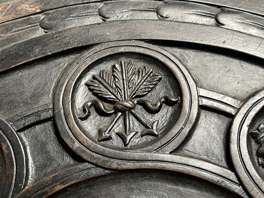 Antique Wooden Relief Carved English Writing Desk Table With Two-Drawers - See Photos For Carvings [Photo 31]