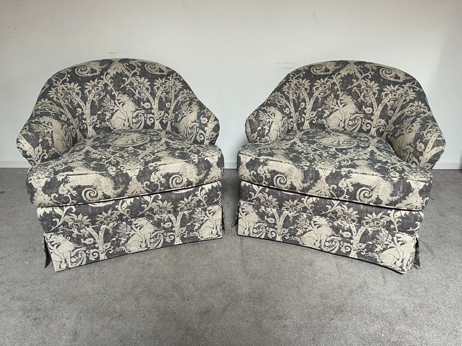 JUST ADDED - Pair Of Contemporary Designer Armchairs 33W X 36D X 30H [Photo 5]