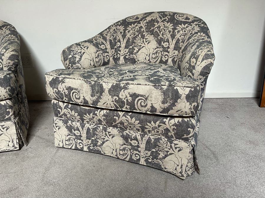 JUST ADDED - Pair Of Contemporary Designer Armchairs 33W X 36D X 30H [Photo 3]