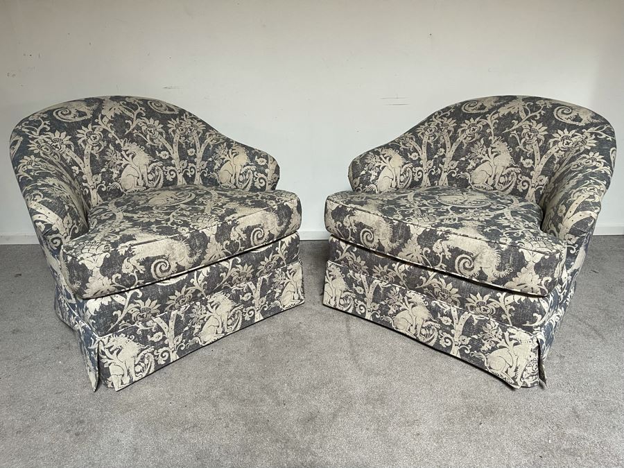 JUST ADDED - Pair Of Contemporary Designer Armchairs 33W X 36D X 30H [Photo 8]