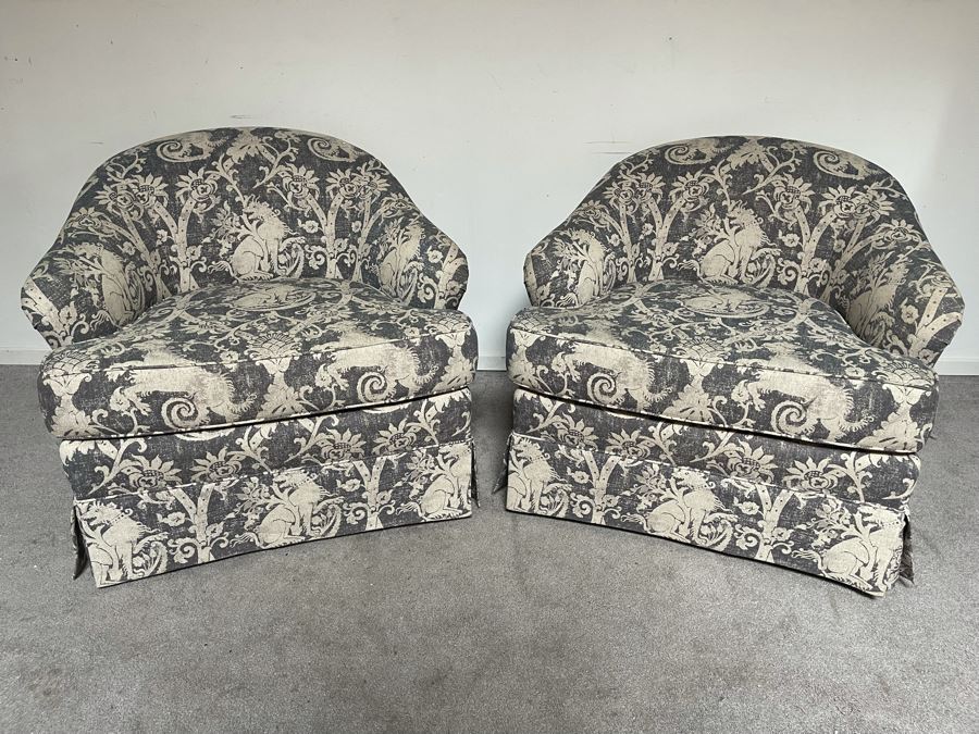 JUST ADDED - Pair Of Contemporary Designer Armchairs 33W X 36D X 30H [Photo 4]