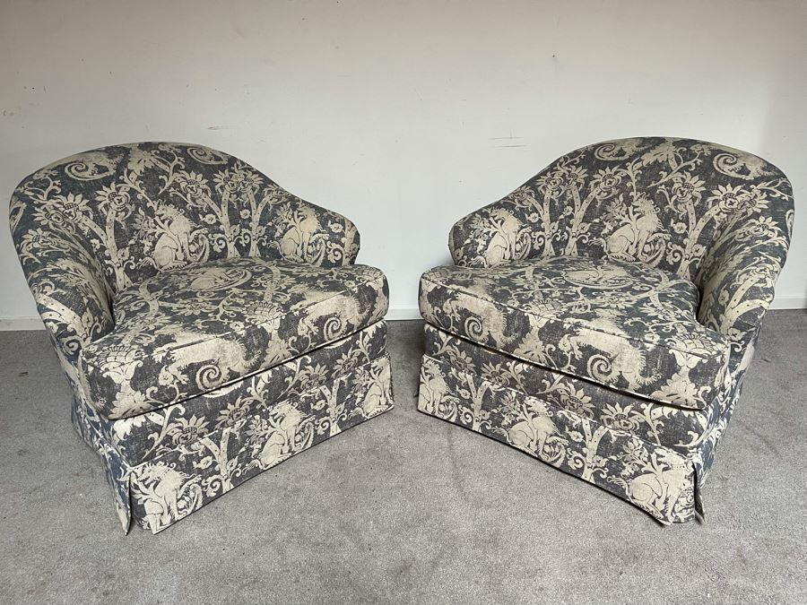 JUST ADDED - Pair Of Contemporary Designer Armchairs 33W X 36D X 30H [Photo 9]