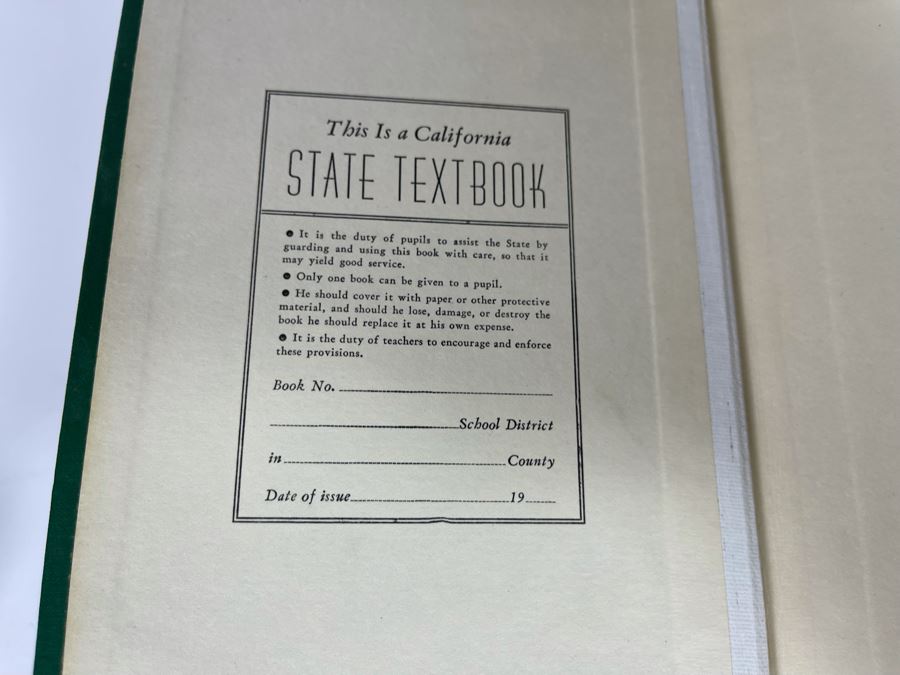 Collection Of Five California State Textbooks From 1940s-50s And First Edition 1926 California Fairy Tales Hardcover Book [Photo 10]