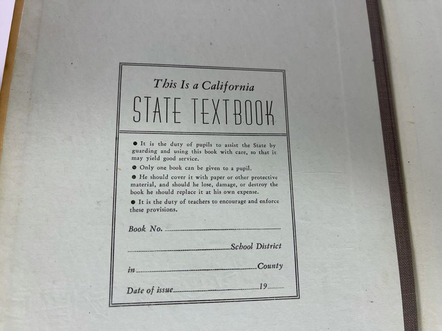 Collection Of Five California State Textbooks From 1940s-50s And First Edition 1926 California Fairy Tales Hardcover Book [Photo 16]