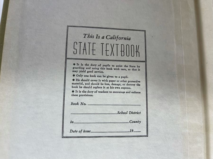 Collection Of Five California State Textbooks From 1940s-50s And First Edition 1926 California Fairy Tales Hardcover Book [Photo 7]