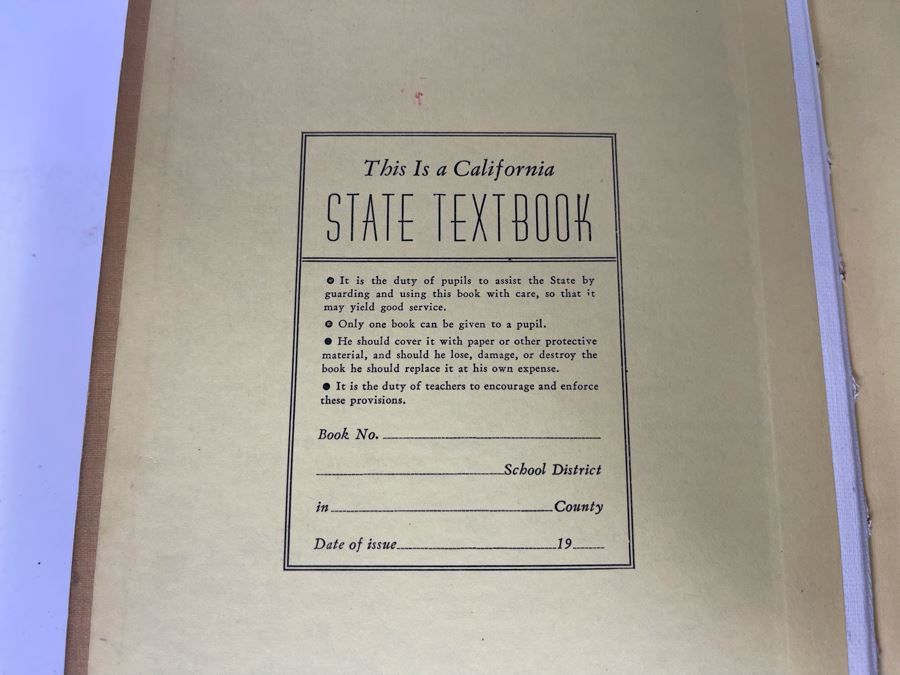 Collection Of Five California State Textbooks From 1940s-50s And First Edition 1926 California Fairy Tales Hardcover Book [Photo 3]