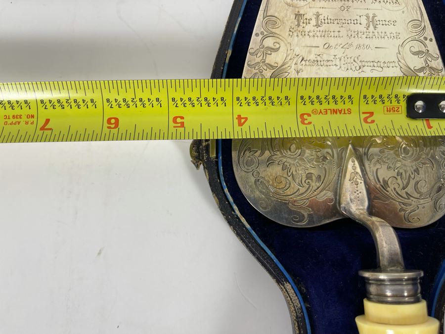Important Historical Piece: Charles Haddon Spurgeon (English Preacher Known As “Prince Of Preachers”) Antique 1880 English Sterling Silver Victorian Presentation Trowel For Construction Of The Stockwell Orphanage In London [Photo 16]