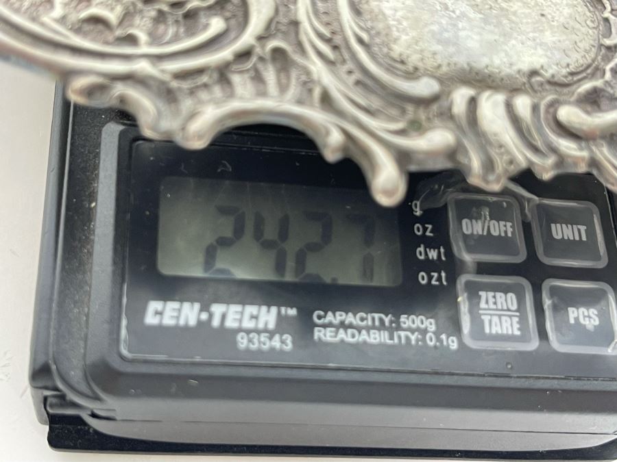 Moses Salkind Stunning Antique 1892 English Repousse Sterling Silver Footed Dish Featuring Pair Of Cherubs With English Silver Hallmarks M.S. 8”R 242g Silver Melt Value $148 [Photo 26]