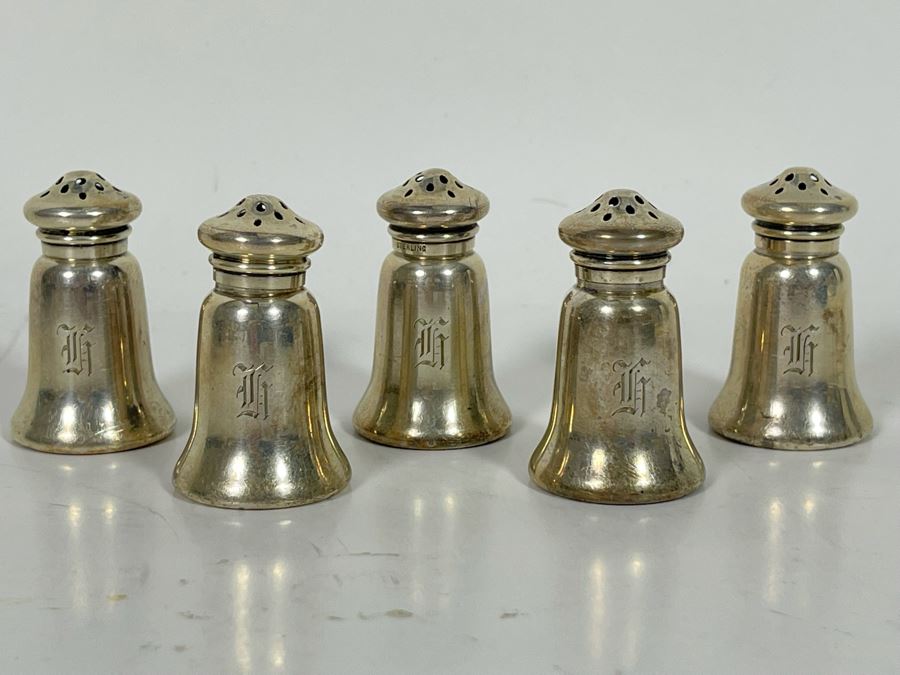 Five Gorham Sterling Silver Small Salt Shakers 61.2g [Photo 3]