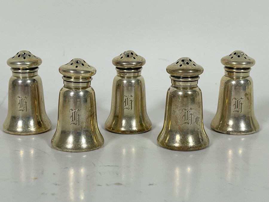 Five Gorham Sterling Silver Small Salt Shakers 61.2g [Photo 2]