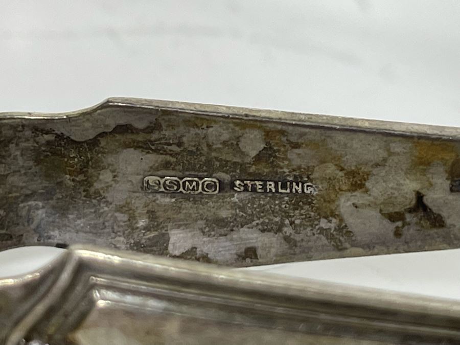 Pair Of Antique Sterling Silver Toast Tongs Tong Pierced SSMC 112g Silver Melt Value $68 [Photo 6]