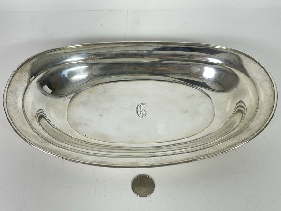 Towle Sterling Silver Bowl 11.75W X 6.75D X 1.75H 227.8g Silver Melt Value $139  [Photo 2]