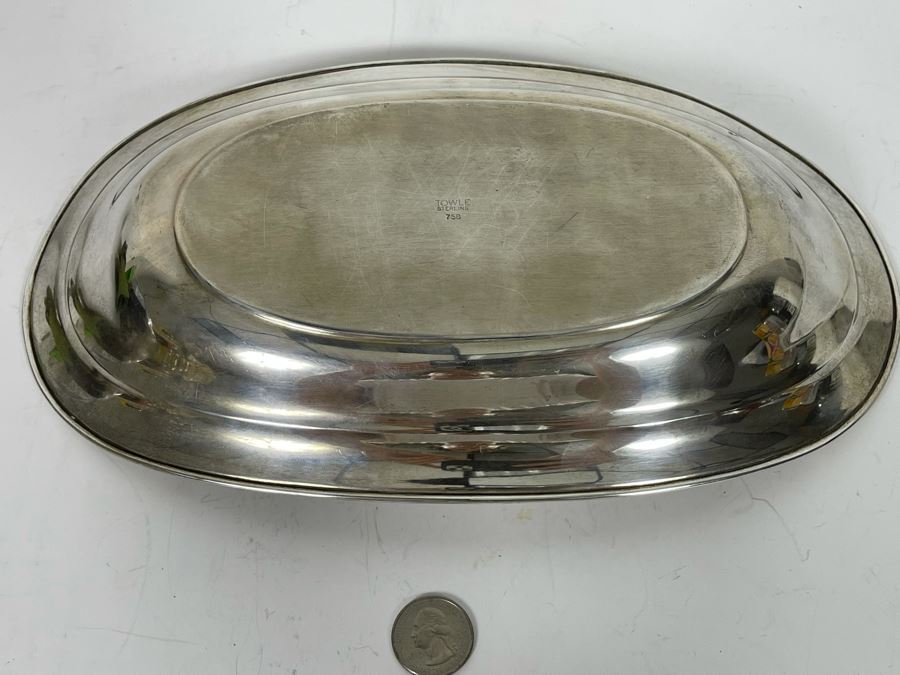 Towle Sterling Silver Bowl 11.75W X 6.75D X 1.75H 227.8g Silver Melt Value $139  [Photo 8]