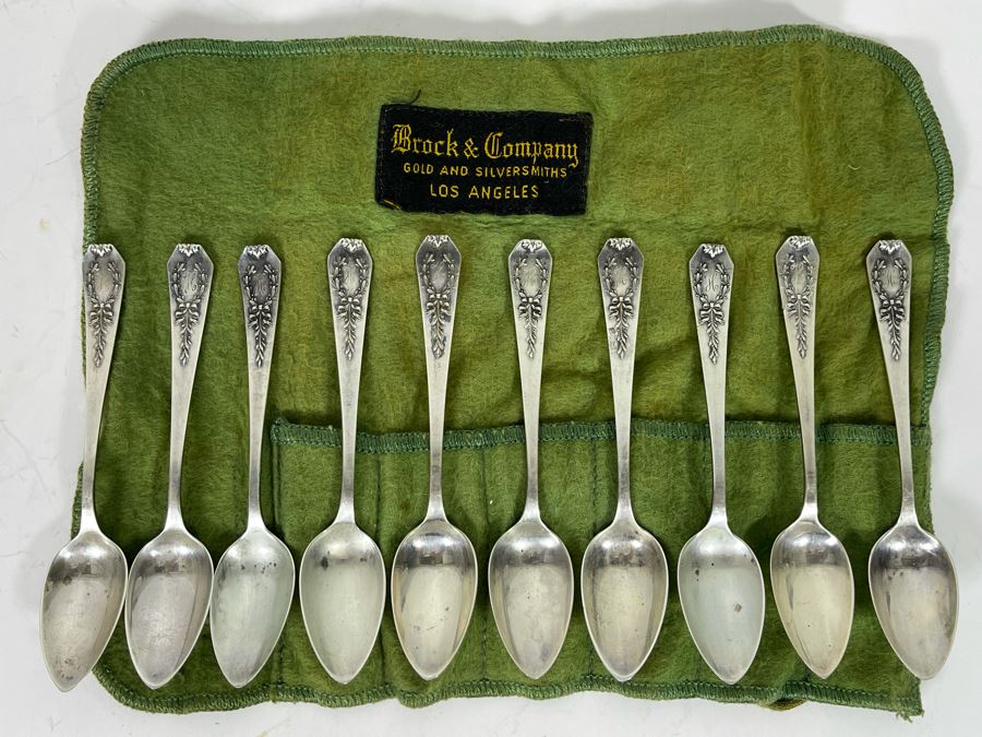 Ten Antique Sterling Silver Coffee Tea Demitasse Spoons 4”L 96.8g Silver Melt Value $59 [Photo 3]