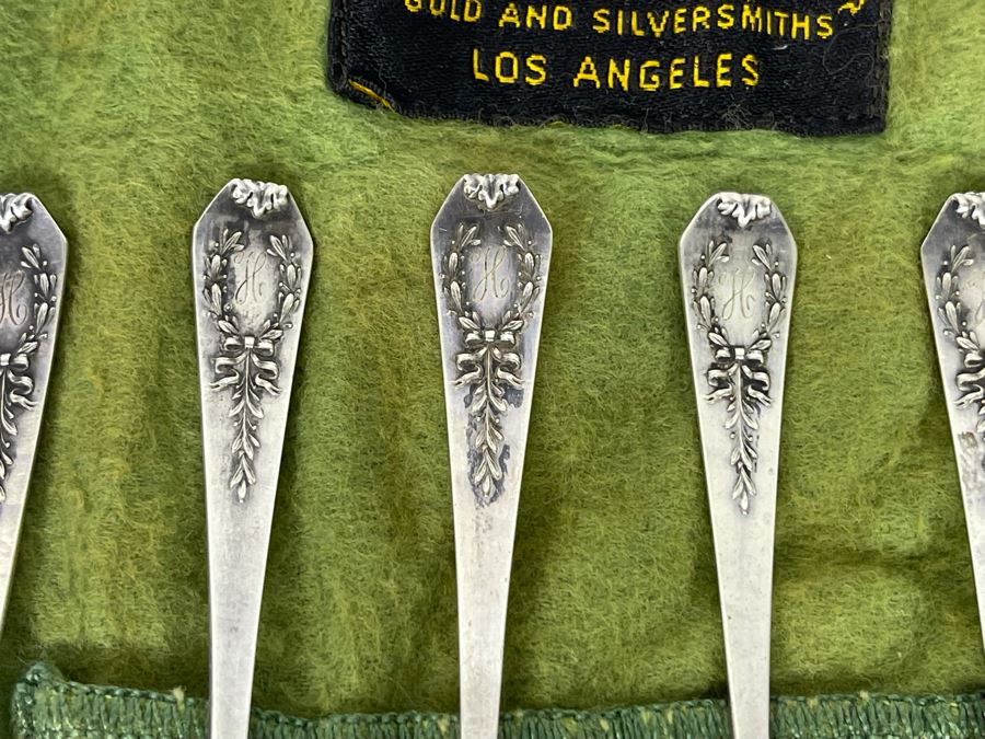Ten Antique Sterling Silver Coffee Tea Demitasse Spoons 4”L 96.8g Silver Melt Value $59 [Photo 5]
