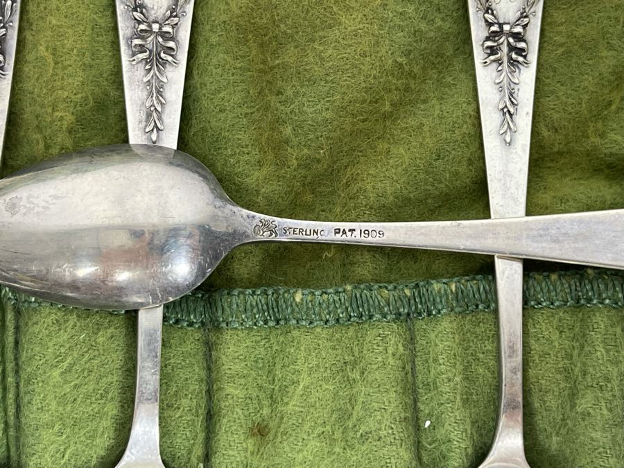 Ten Antique Sterling Silver Coffee Tea Demitasse Spoons 4”L 96.8g Silver Melt Value $59 [Photo 6]