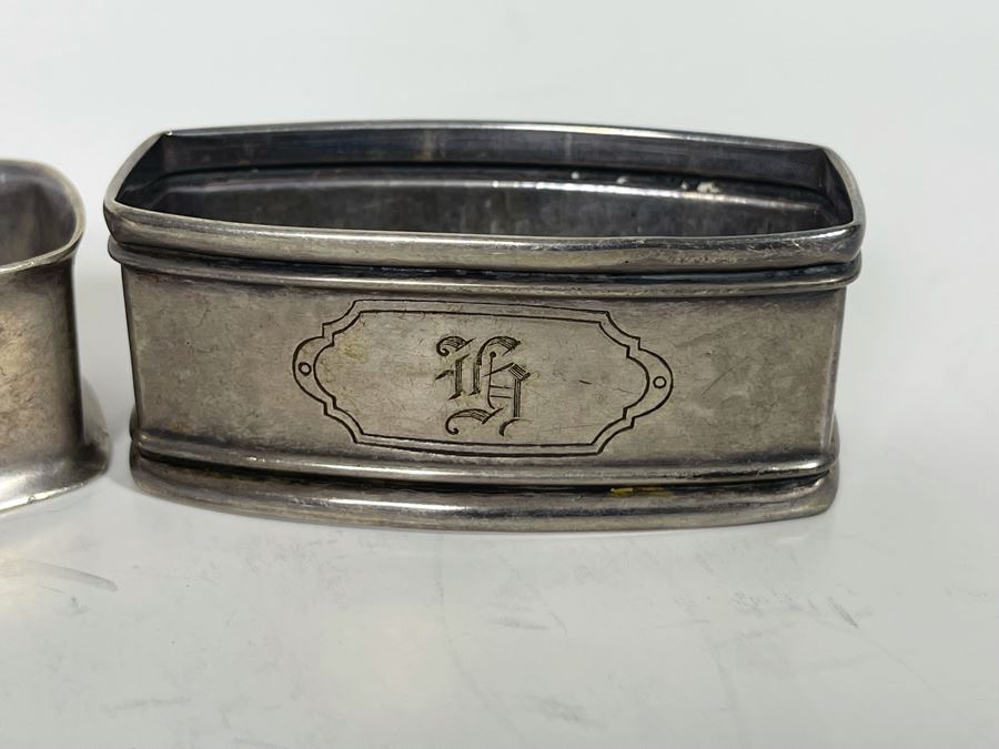 Three Vintage Sterling Silver Napkin Rings 55.6g [Photo 7]