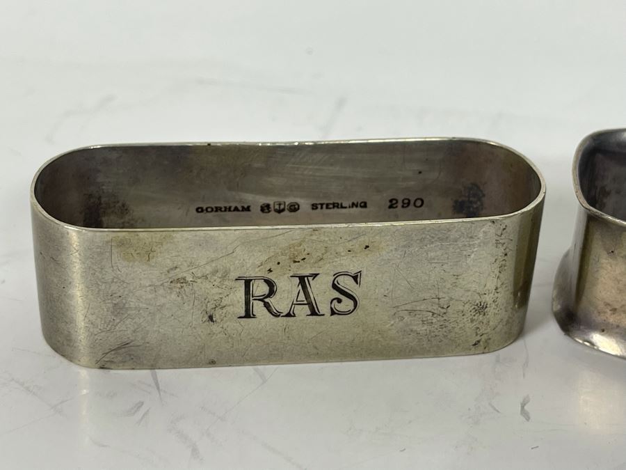 Three Vintage Sterling Silver Napkin Rings 55.6g [Photo 2]