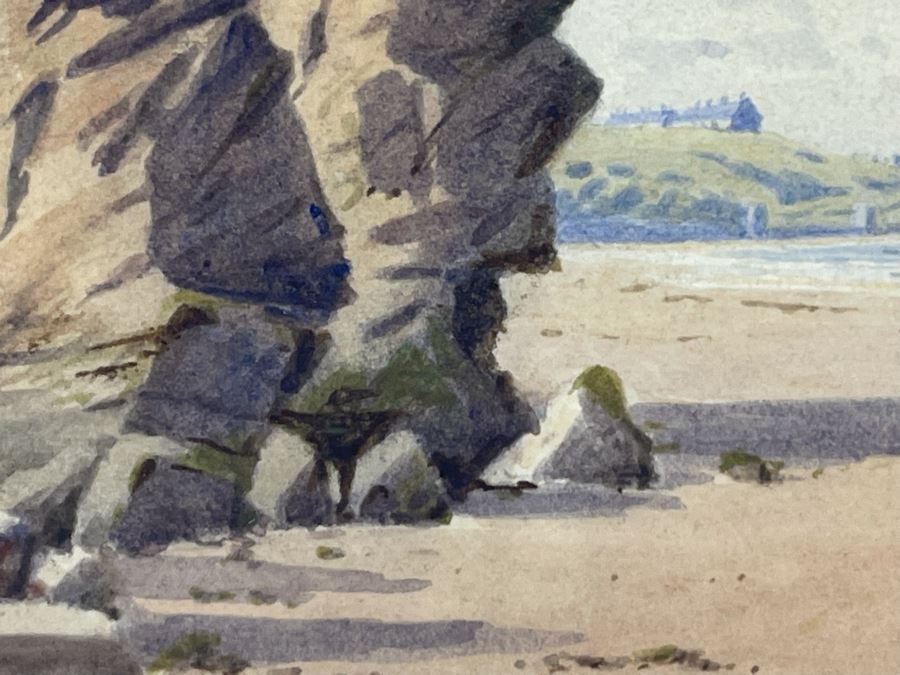 John McDougal (1851-1945, United Kingdom) Antique 1878 Original Watercolor On Paper Seascape Landscape Painting Framed Signed 10 X 7 Frame 17.5 X 14.5 [Photo 10]