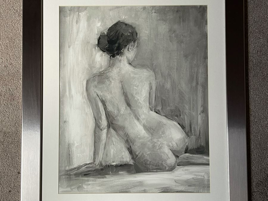 Z Gallerie Framed Figure Print In Black & White 24 X 27 Retails $129 [Photo 2]